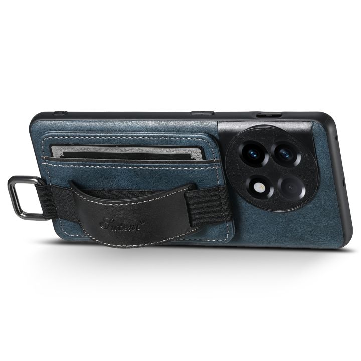 (New)For%20OnePlus%2011%205G%20Suteni%20H13%20Card%20Wallet%20Wrist%20Strap%20Holder%20PU%20Phone%20Case%20-%20Image%205