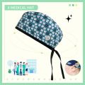 Operating Room Doctor Cap Medical Hats 100%Cotton Pet Hospital Scrub Cap Cartoon Print Female Lab Hat Health Service Nursing Cap. 