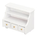 Mini Cabinet, Composite Wood Stylish Well Workmanship Gorgeous Doll House White Cabinet for Shower Room for Girls. 