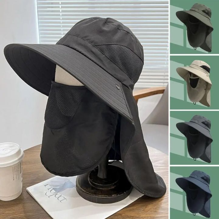 Outdoor%20Hat%20Scarf%20Breathable%20Neck%20Protective%20Wide%20Brim%20Unisex%20Windproof%20Fixed%20Strap%20Fishing%20Camping%20Cycling%20Fisherman%20Hat%20Scarf%20-%20Image%204