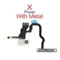 1pcs Power On Off Flex For iPhone 5 5S 6 6S 7 8 Plus X Volume Up Down Side Button Key Ribbon Flex Cable With Metal. 