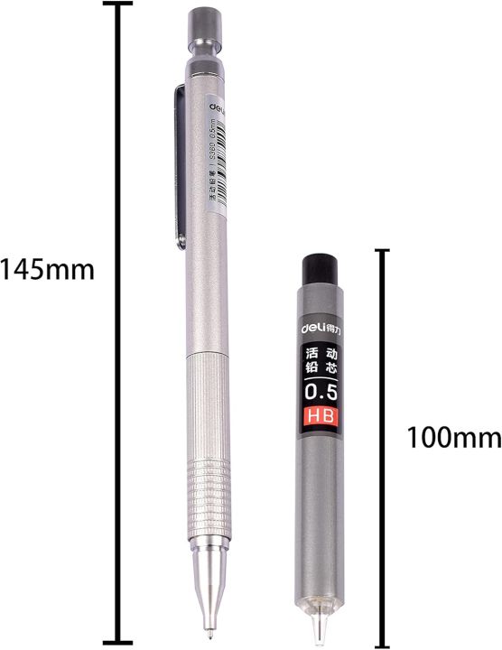 Deli%20S360%20Metal%20Body%20Graph%20gear%20mechanical%20pencil%200.5m%20-%20Image%202