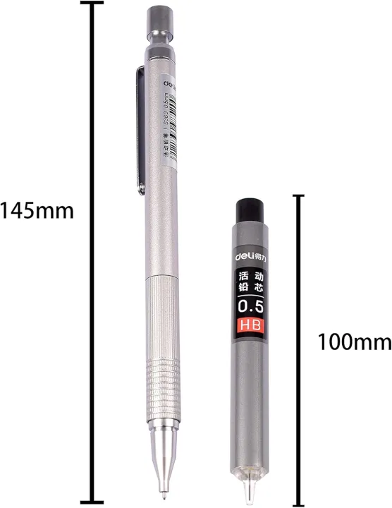 Deli%20S360%20Metal%20Body%20Graph%20gear%20mechanical%20pencil%200.5m%20-%20Image%202