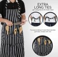 BLACK BUTCHER STRIPE KITCHEN APRON. 