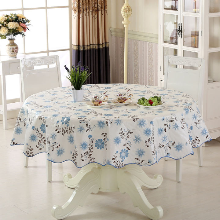 Wash-free round table round tablecloth waterproof and oilproof hotel  restaurant anti-PVC square square rectangular dining table coffee table  cloth