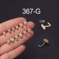 1PCS Crystal Flower Nose Stud L Shape Stainless Steel Cz Heart Nose Ring And Stud Butterfly Nose Ring Real Piercing Jewelry Lot. 