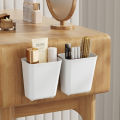 2PCS Multifunctional Portable Office Cabinet Door Desk Wall Mounted Storage Box Bathroom Toiletries Storage Rack Organizer Holder with Hooks.