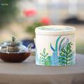 Ceramic Storage Canister, Ceramic Tea , Exquisite Glaze Tea Tin with Lid, Sealed Jar, Coffee Jar Condiment Jar for Serving Leaves. 