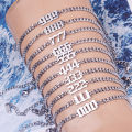 Fashion Non Tarnish Silver 18K Gold Plated Stainless Steel Charm 000-999 Angel Number Bracelet Jewelry For Women.
