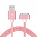 1M USB Cable for iPhone 4 4s iPad 2 3 iPod 30 Pin Metal Plug Charger Sync Cable for iPhone 4 4S Nylon Wire Braided Charging Download Data Cable 3.3 Feet 1 Meter by Metoke - intl. 