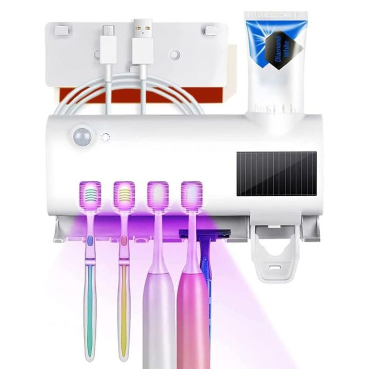 Intelligent%20disinfection%20toothbrush%20holder%20UV%20sterilizer%20hole%20free%20rack%20automatic%20toothpaste%20squeezing%20device%20storage%20box%20drying%20-%20Image%202