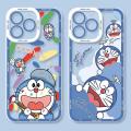 Casing For Realme C53 C55 C35 C33 C30 C11 2021 C20 C12 C15 C21Y C25Y C21 cover Angel Eyes Crystal Cartoon Doraemon Soft Clear Case Lens Protection Transparent Shockproof Square TPU Silicone Full Protection Cute. 