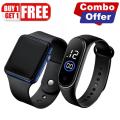 1 buy 1, squares LED Digital Sports Watch and Ring Touch Watch, Combo Offer. 