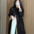 Early Spring Trench Coat for Women2022New Spring and Autumn Khaki Small Korean Style Autumn Mid-Length Black. 