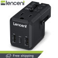 LENCENT All-in-One Charger Universal Travel Adapter with 1 Outlet 3X USB International Power Converter for 220+ Countries Pakistan,UK, USA, Australia, Europe USA Plug Adapter, 2300W Cruise Ship Approved. 