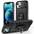 New Product for Apple 14 Series Phone Case Sliding Window with Removable Ring Bracket Sleeve Hot. 
