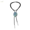 Cowgirl Bolo Tie Western Cowboy Necktie for Men Oval for Wedding Anniversary.