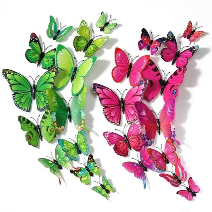 12Pcs%203D%20Three%20Dimensional%20Double%20Layer%20Simulation%20Butterfly%20Sticker%20Refrigerator%20Sticker%20Wardrobe%20Sticker%20-%20Image%207