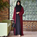 Dubai Cherry Georgette 2 Part Koti Party Borka For Women NRZone. 