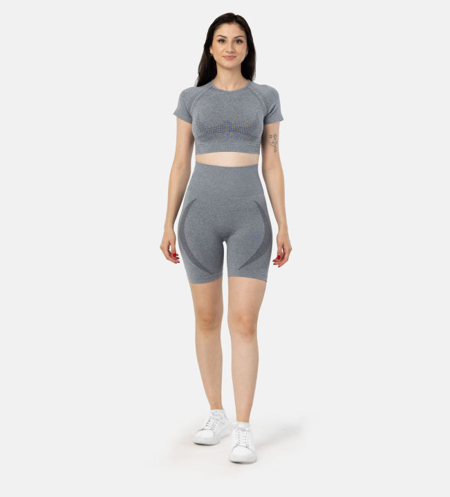 Leafletic Women's Seamless Activewear Set | Ultra Comfort Gym Wear for Women  | Workout Outfit & Shorts with Top | Two-Piece Sportswear | Yoga & Training  Outfit | Daraz.com.bd