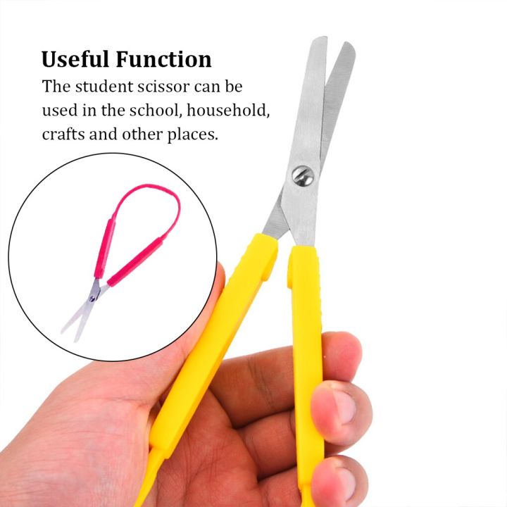 Safety%20Scissor%20Sturdy%20Stainless%20Steel%20Design%20Stationery%20Scissors%20Handicraft%20Accessories%20Office%20Paper%20Shear%20Students%20-%20Image%206