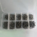 500pcs/set 3#-12# Fishing Hooks Carbon Steel Black Fishhooks With Retail Box. 