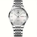 RUIGE Men's Quartz Watch With Steel Strap, Fashionable Waterproof Night Light Casual Multi-Functional Wristwatch.
