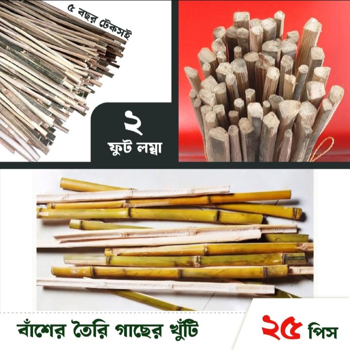 বাঁশের খুঁটি 2 ft (২৫ পিস) / Bamboo Stick 2 ft (25 pcs) / Extra Pack Bamboo Sticks