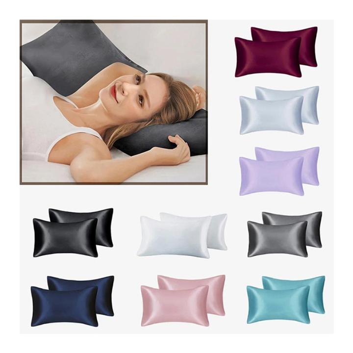 Luxury Smooth Envelope Pillow Cases Custom Logo Solid Colors Silk Satin Pillow Cases