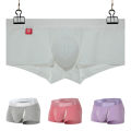 Fashion Open Front Underwear Men Cotton Mid Waist Men's Boxer Shorts Panties Breathable Male Underpants. 