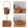 Wicker Rattan Flower Basket, Handwoven Basket with Handle and Insert, Wedding Flower Round. 