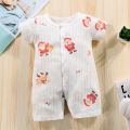 Summer baby short-sleeved rompers, thin jumpsuits, breathable baby clothes, newborn clothes, air-conditioned clothes, baby pajamas. 