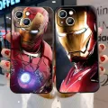 Marvel Iron Man Phone Case For Apple iPhone 14 13 12 11 Pro Max mini XS XR X 8 7 6S 6 Plus Black Soft Funda Back Cover Coque. 