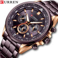 CURREN /CARREN 8399 Steel Band Watch Minimalist Calendar Large dial Business Watch Waterproof Men's Fashion. 