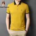 Hush Puppies Short SleeveTT-shirt Men's Summer Youth Pure Cotton American Casual Polo CollarpoloShirt Solid Color T-shirt.
