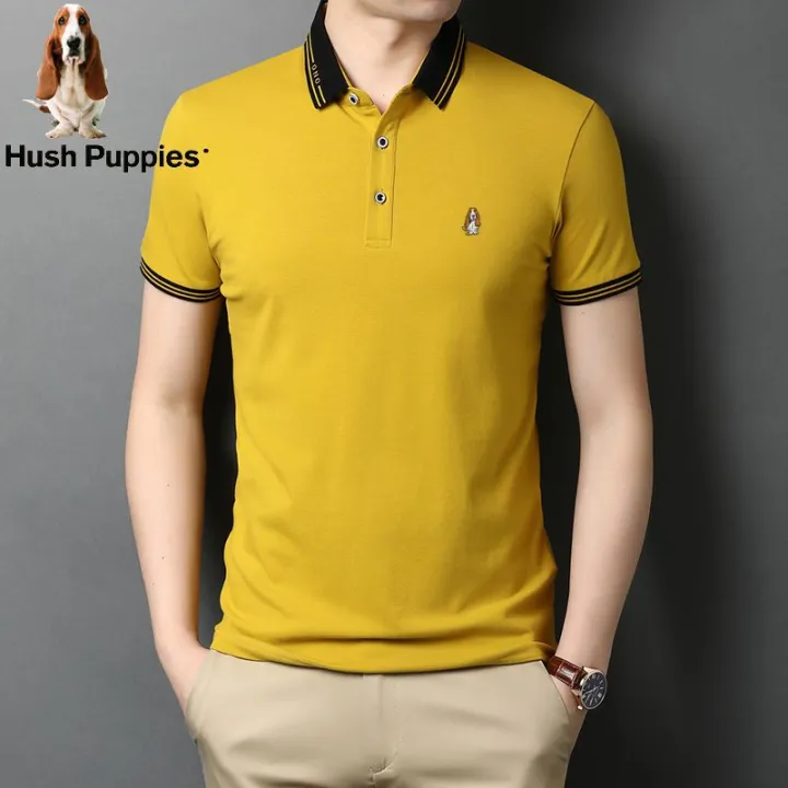 Hush%20Puppies%20Short%20SleeveTT-shirt%20Men's%20Summer%20Youth%20Pure%20Cotton%20American%20Casual%20Polo%20CollarpoloShirt%20Solid%20Color%20T-shirt%20-%20Image%205