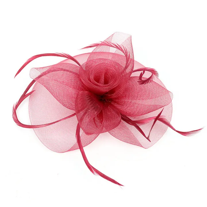 Women%20Fascinator%20Bow%20Hair%20Clip%20Headwear%20Lace%20Feather%20Mini%20Hat%20Wedding%20Party%20Accessory%20Race%20Fashion%20Handmade%20Lady%20-%20Image%203