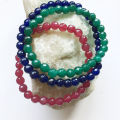 6MM Faceted Sapphire Emerald Ruby Jade Bracelet Vintage Natural Stone Jewelry Noble Elegant Exquisite Beaded Hand Chain. 