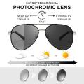 CLLOIO Classic Men Pilot Polarized Sunglasses Men Women Photochromic Driving Sun Glasses Chameleon Anti-glare Travel Eyeglasses. 