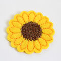 3Pcs Felt Sunflower Round Retractable Reel Clip ID Badge Label Name Card Holder. 