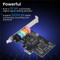 PCIe Sound Card 5.1, PCI Express Surround Card 3D Stereo Audio with High Sound Performance PC Sound Card CMI8738 Chip. 