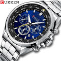 CURREN /CARREN 8399 Steel Band Watch Minimalist Calendar Large dial Business Watch Waterproof Men's Fashion. 