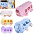 500ML Bus Shape Cute Car Water Bottle with Movable Wheels Strap Plastic Drinking Bottle Leakproof for Boys Girls. 