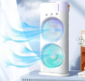 Desk Fan Portable Air Conditioner Cooling Fans Dual Mist Rechargeable Oscillating Evaportive Mobile Air Cooler Fan Personal Cooler Mini Humidifier Fan. 