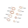 200Pcs Solid Copper Washer Flat Ring Sump Plug Oil Seal Assorted Set Box - Copper color 200Pcs. 