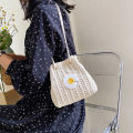 Women Daisy Mini Chain Messenger Bag Girl Versatile Woven Bucket Bag Shoulder Bag. 