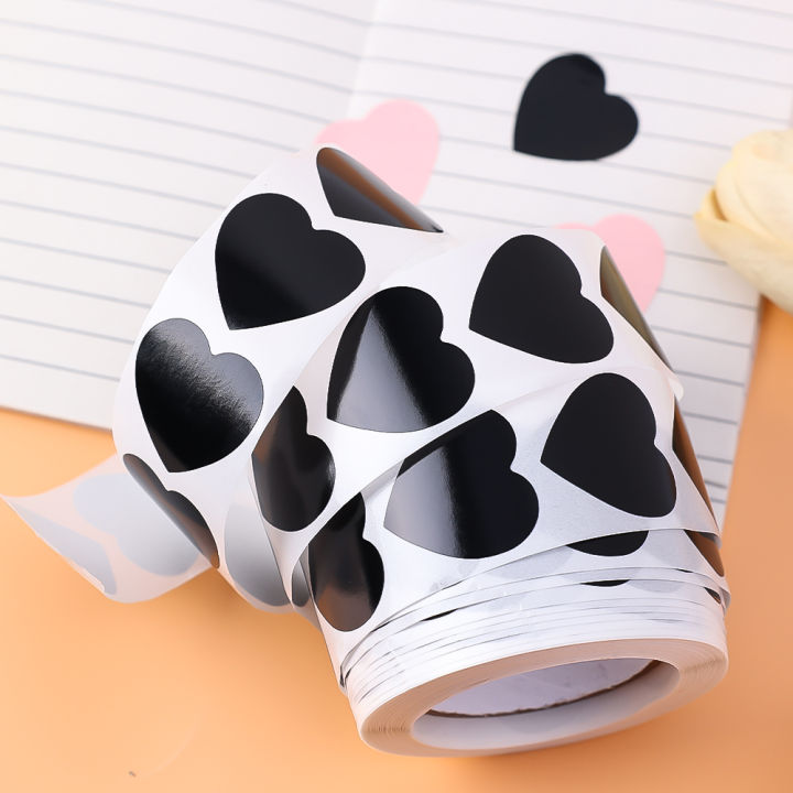 500Pcs/Roll%20Heart%20Decorative%20Sticker%20For%20Gift%20Box%20Black%20Pink%20Love%20Scrapbooking%20Self-adhesive%20Stickers%20Valentine's%20Day%20Wedding%20Decoration%20-%20Image%205
