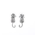 1Pair Fashion Retro Cute Cat Stud Earrings / Ladies Funny Animal Dangle Earrings / Wedding Party Minimalist Ear Jewelry Accessories.