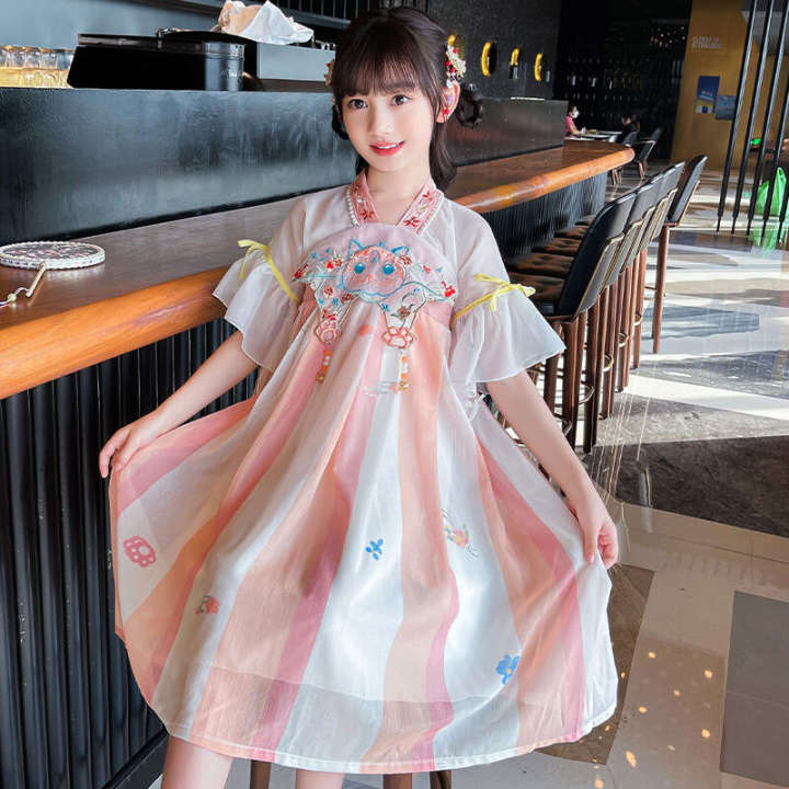 Hanfu Girls' Summer New Baby Chinese Super Immortal Chest length Ru Skirt Children's Clothing Ethnic Style Dress
