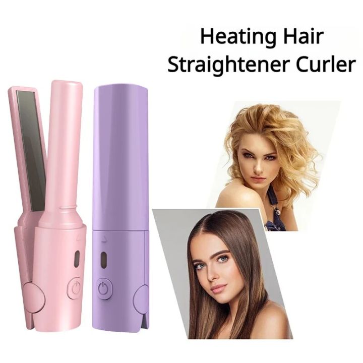 Wireless Professional Hair Straightener Curler Comb Fast Heating Negative Ion Straightening Comb Styling for Home Travel Women